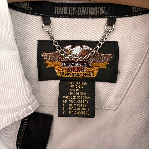 HARLEY DAVIDSON jacket zip up MEDIUM embroided workwear style - Picture 3 of 6